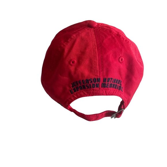 Gateway Arch St. Louis Red Cap Adjustable Strap Cotton Blend Embroidered Design - Picture 3 of 5